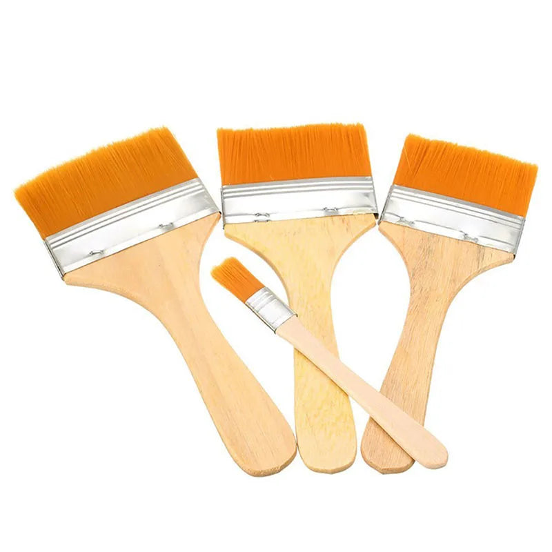 Vielseitiges 12-teiliges Nylon-Pinselset mit Holzgriff für Kunst - BBQ