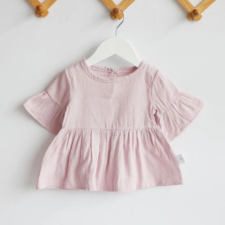 Leichte Baumwoll-Bluse für Mädchen mit Flügelärmeln & floralem Sommerlook 12m-4J