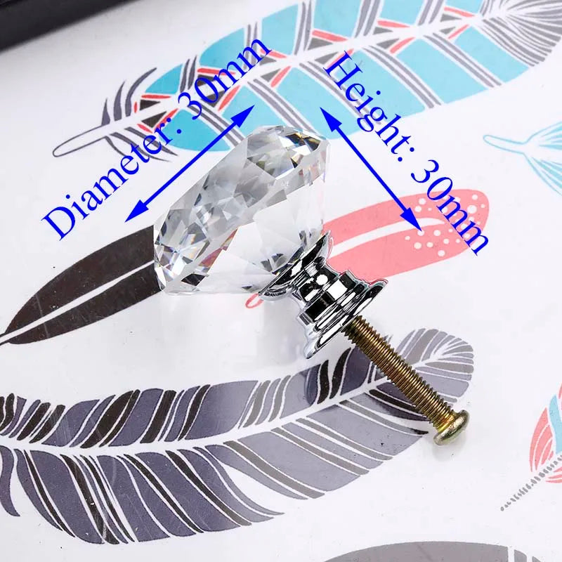 Kristallglas Diamant Möbelknöpfe – 20/30mm Durchmesser, Farbauswahl