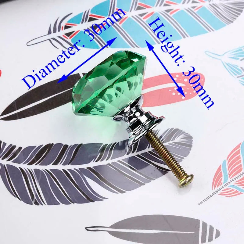 Kristallglas Diamant Möbelknöpfe – 20/30mm Durchmesser, Farbauswahl