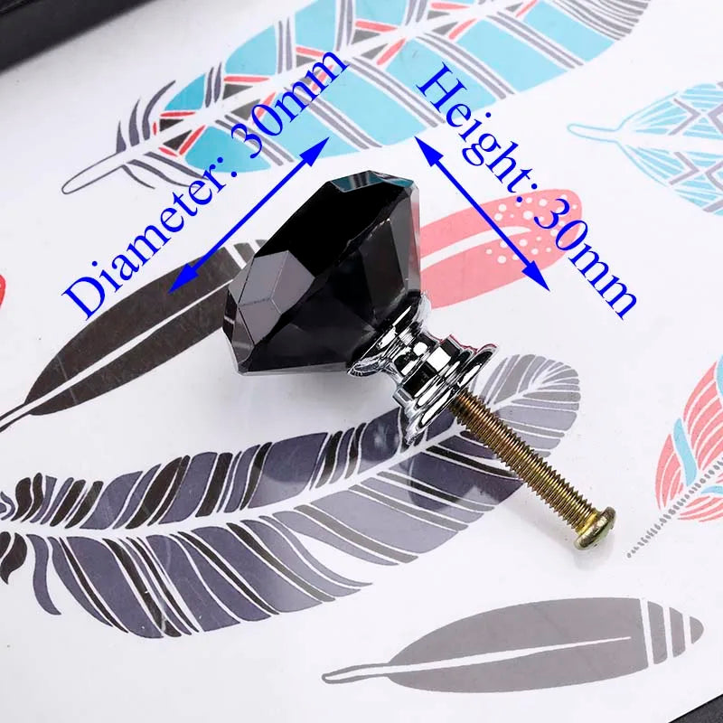 Kristallglas Diamant Möbelknöpfe – 20/30mm Durchmesser, Farbauswahl