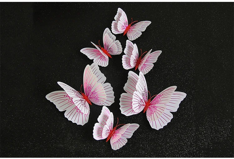 12 Stücke 3D Schmetterling Wandaufkleber doppelschichtig für Raumdeko-Yabubest - Home & More