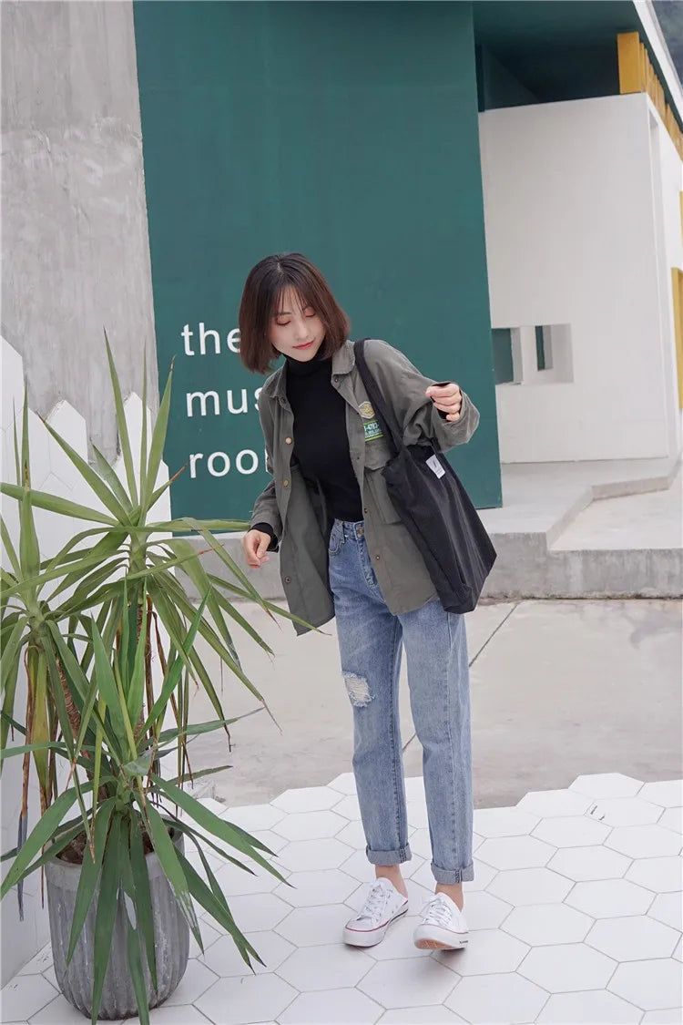 Frauen Cord Tote Handtasche Schulter Einkaufstasche Casual-Yabubest - Home & More