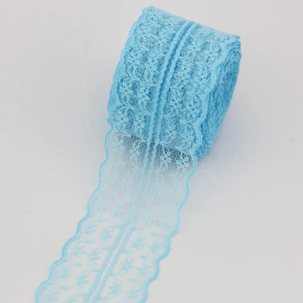 Elegantes 45 mm Spitzenstoff-Gurtband Weiß – 5 Yards Baumwolle, nachhaltig - vielseitig