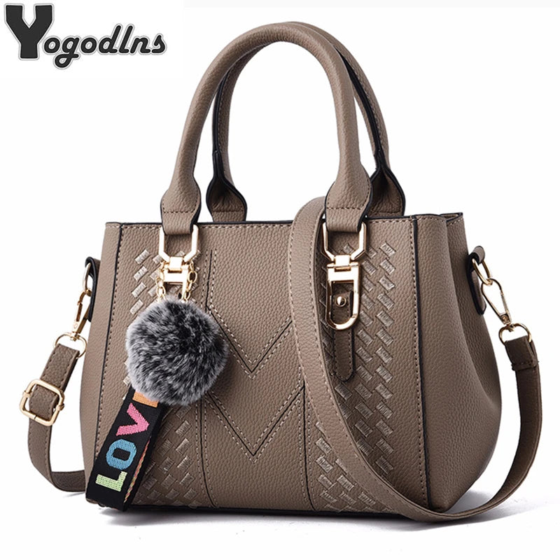 Elegante Damen Messenger Bag mit Stickerei - Haarball – weich, vielseitig - sicher Verschlossen