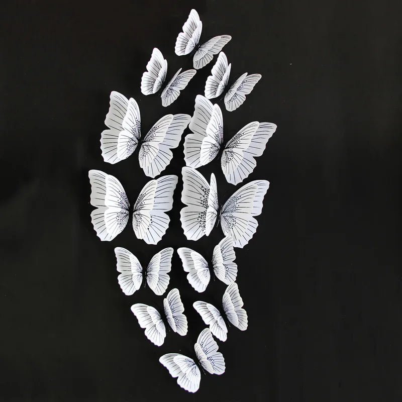 12 Stücke 3D Schmetterling Wandaufkleber doppelschichtig für Raumdeko-Yabubest - Home & More