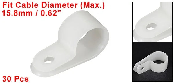 30 Stk R-Typ Kabelklemmen Set Nylon für ordentliches Kabelmanagement