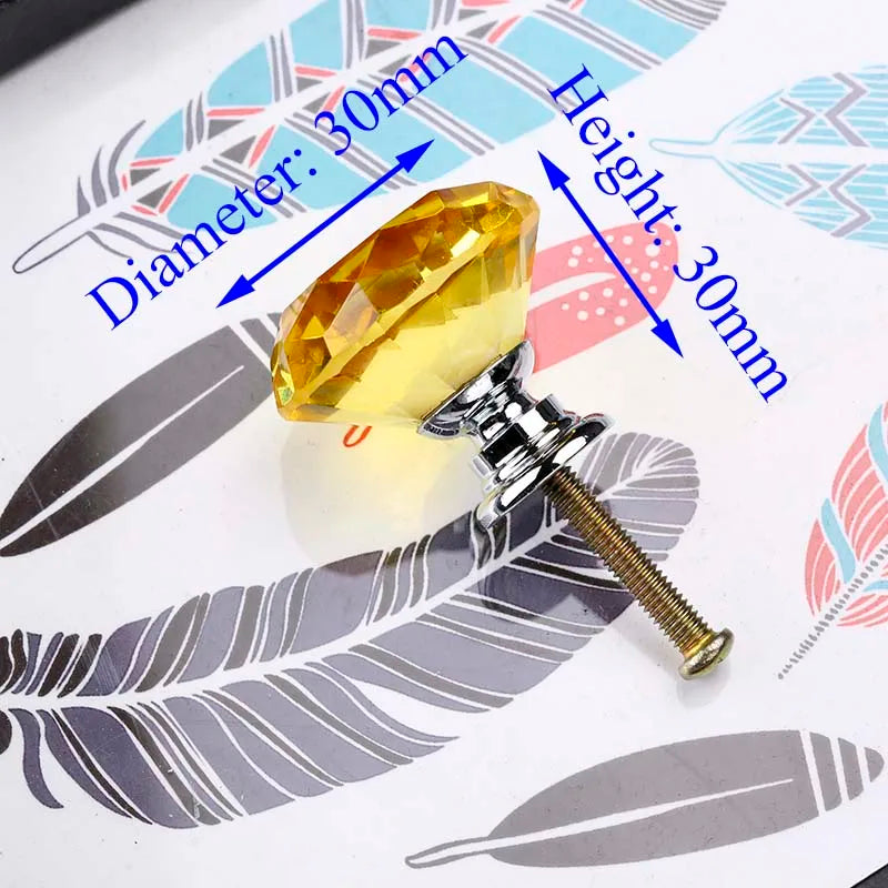 Kristallglas Diamant Möbelknöpfe – 20/30mm Durchmesser, Farbauswahl
