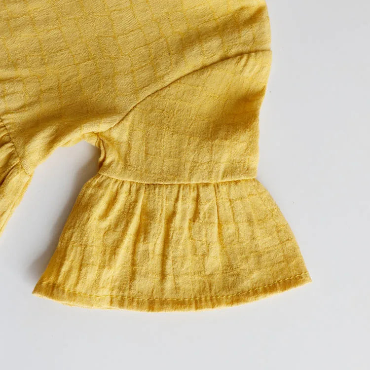 Leichte Baumwoll-Bluse für Mädchen mit Flügelärmeln & floralem Sommerlook 12m-4J