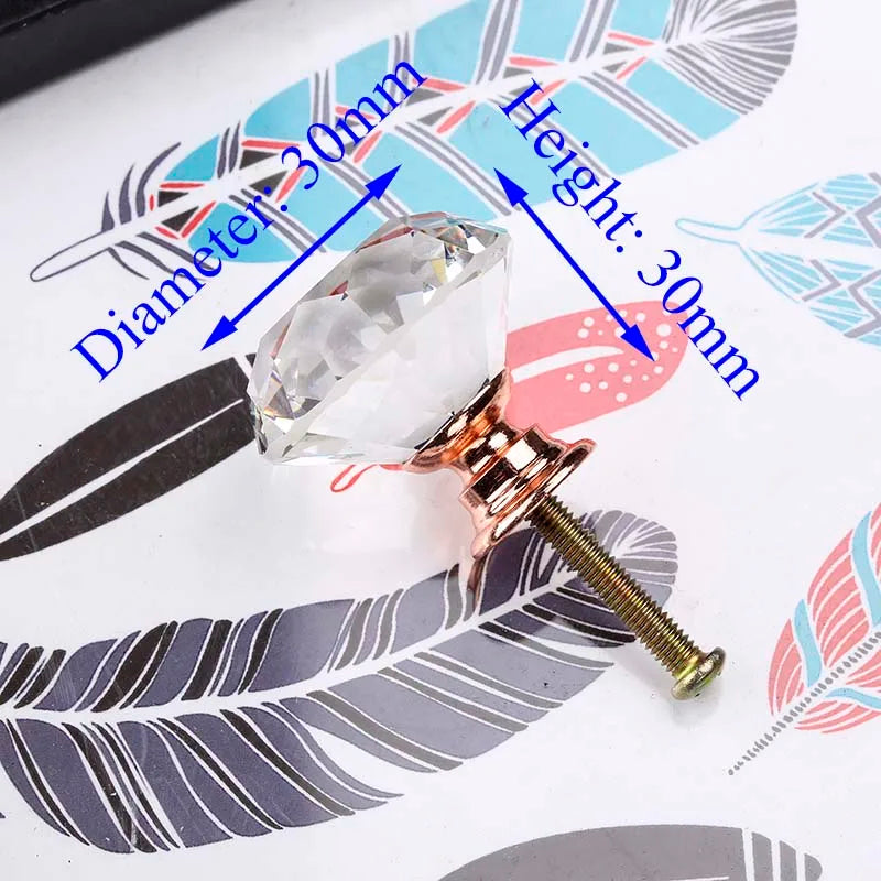 Kristallglas Diamant Möbelknöpfe – 20/30mm Durchmesser, Farbauswahl