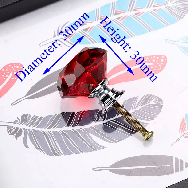 Kristallglas Diamant Möbelknöpfe – 20/30mm Durchmesser, Farbauswahl