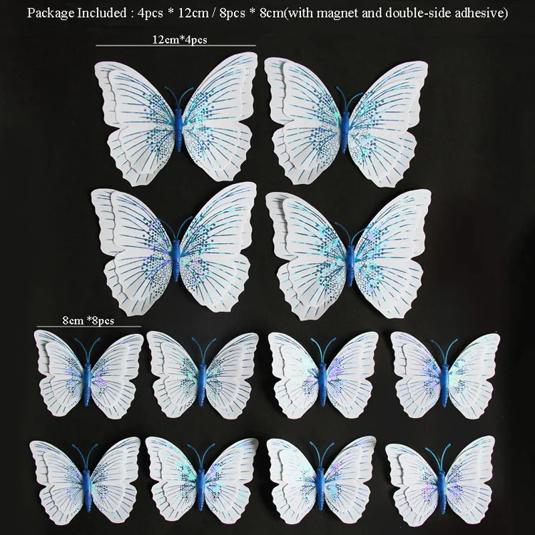 12 Stücke 3D Schmetterling Wandaufkleber doppelschichtig für Raumdeko-Yabubest - Home & More