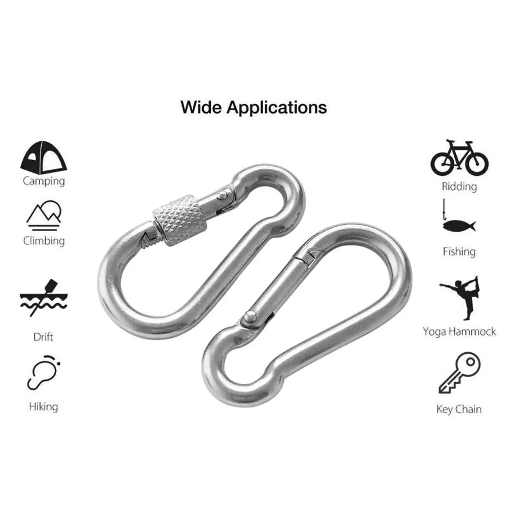 Robustes 3er Set drehbarer Edelstahl Karabinerhaken für vielfältige Zwecke