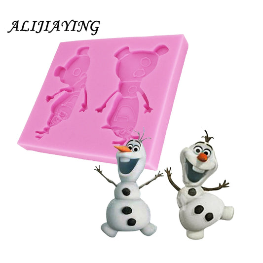 Weihnachts Schneemann Silikonform für Fondant Kuchen Backen DIY