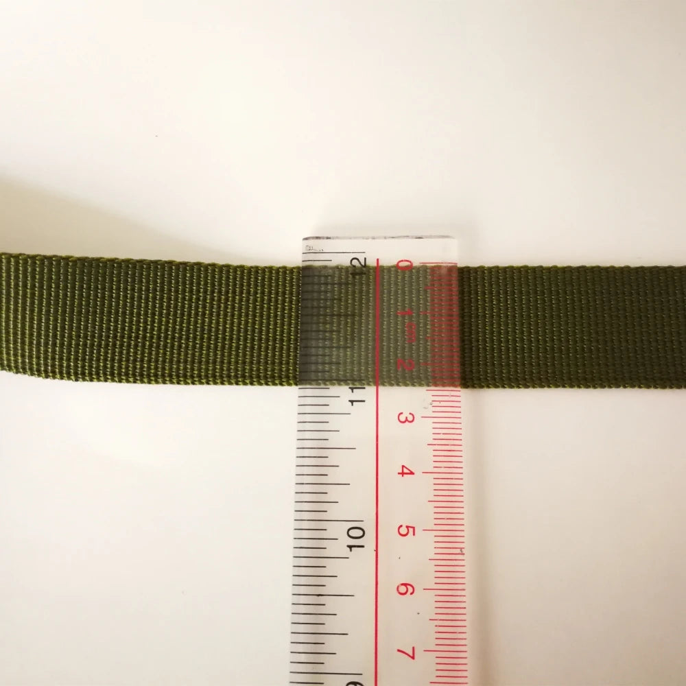 5m Jacquard Nylon Gurtband 2.5cm Olive Grün – Rucksack, Gürtel, DIY