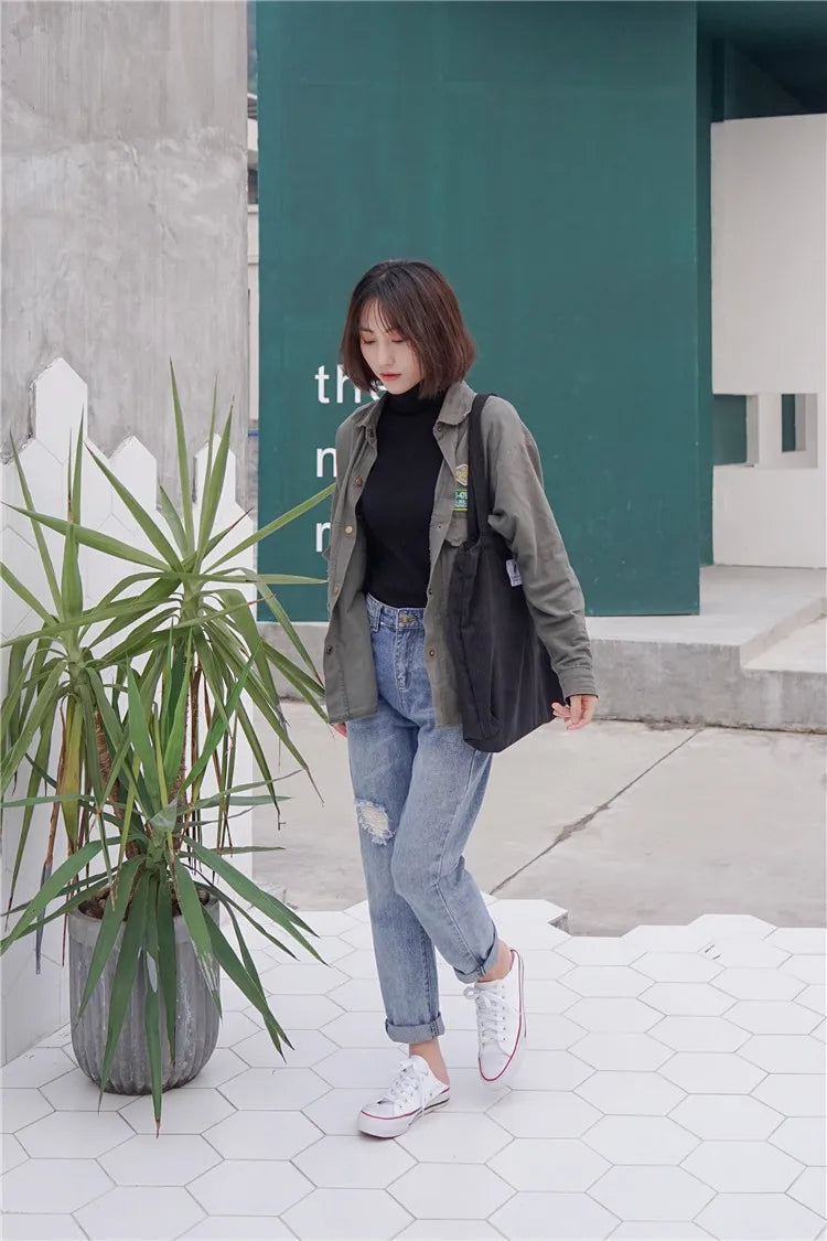 Frauen Cord Tote Handtasche Schulter Einkaufstasche Casual-Yabubest - Home & More