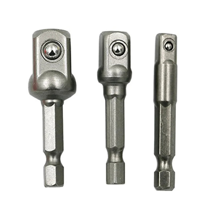 CV-Stahl Steckschlüssel-Adapter Set 1/4" 3/8" 1/2" Sechskant Verlängerung