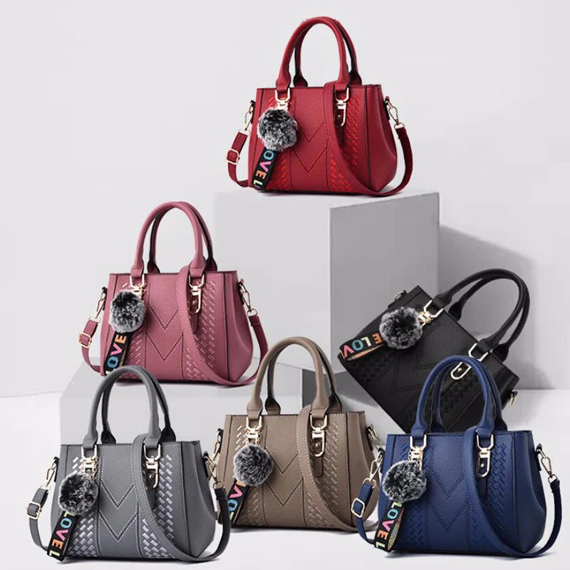 Elegante Damen Messenger Bag mit Stickerei - Haarball – weich, vielseitig - sicher Verschlossen
