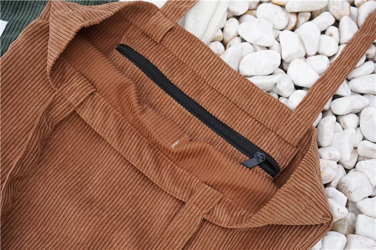 Frauen Cord Tote Handtasche Schulter Einkaufstasche Casual-Yabubest - Home & More
