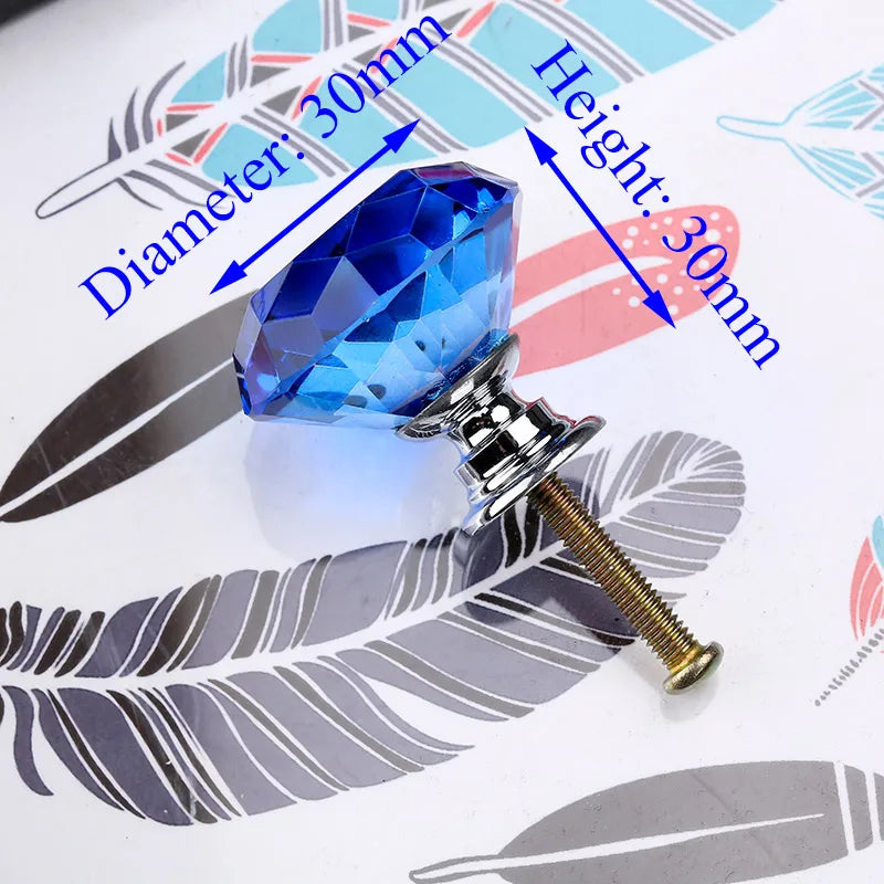 Kristallglas Diamant Möbelknöpfe – 20/30mm Durchmesser, Farbauswahl