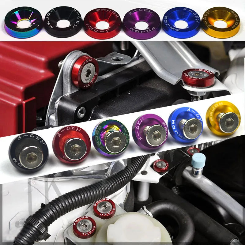 10x M6 Universal Schrauben Set für Auto Styling Kotflügel - Kennzeichen