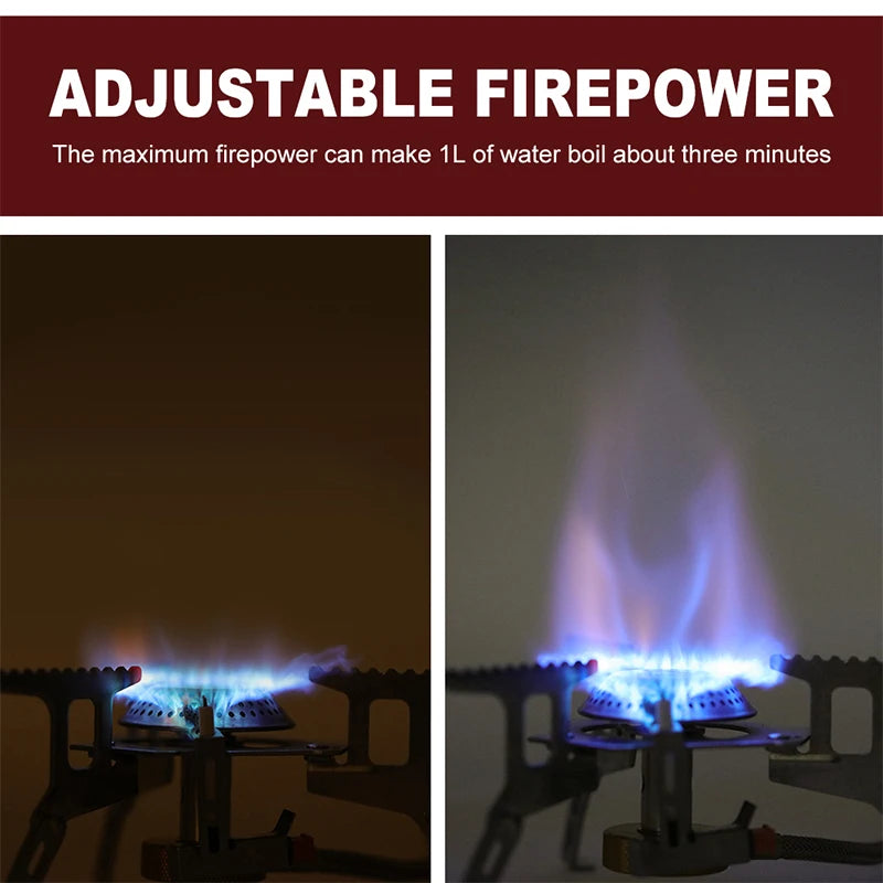 Robuster Camping Gasherd mit Zündung und Isobutan Brennstoff