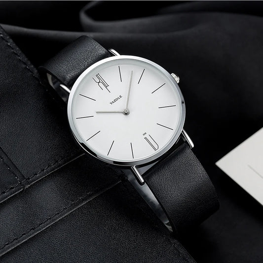 Elegante Herren Quarz Armbanduhr Lederarmband Business - Casual