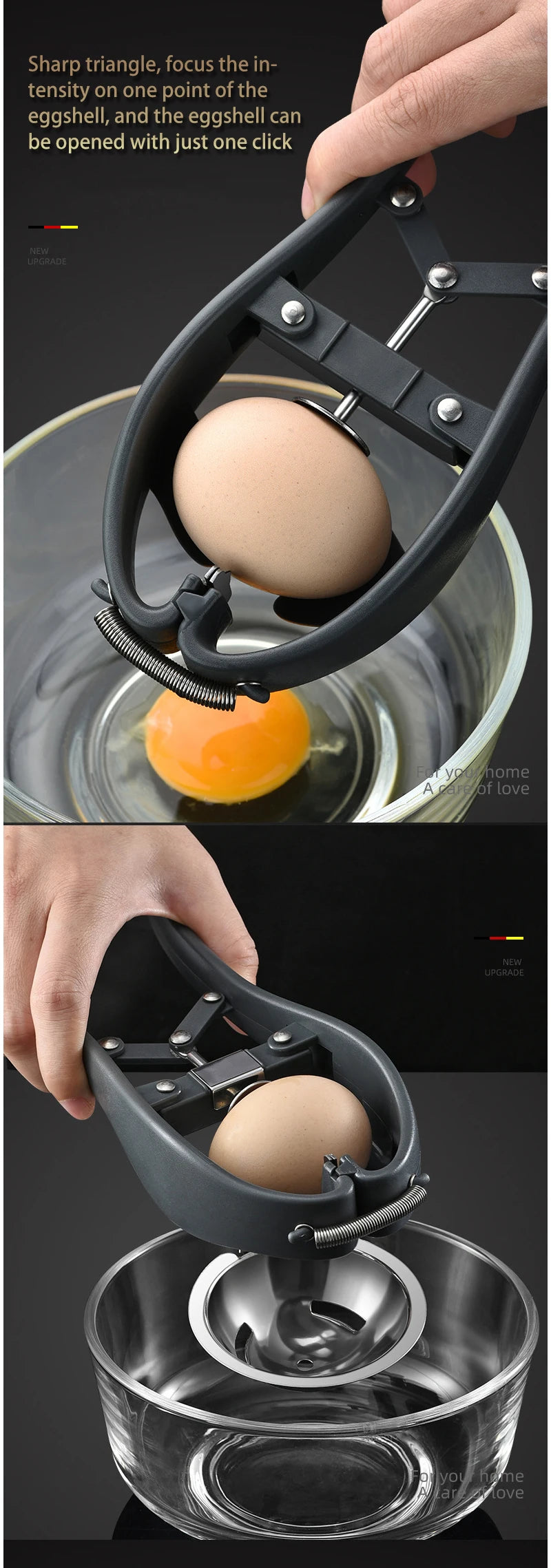 Eierschalenöffner aus Edelstahl mit Separator und Küchenzubehör