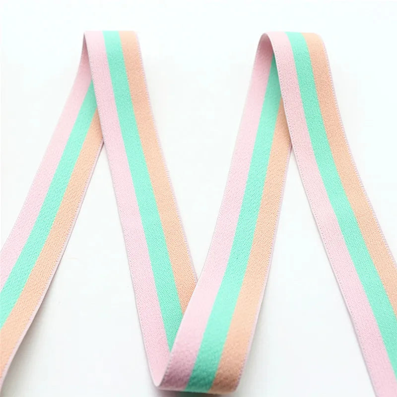 5m Gestreiftes Elastisches Band 25mm Flach für Nähen und Handwerk-Yabubest - Home & More