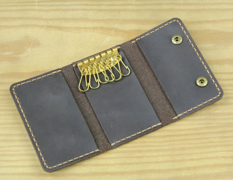 Handgemachtes echtes Leder Schlüsseletui für Herren und Damen