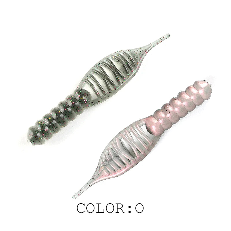 Weiche Angelköder Set - Silikon Larven 80mm/8 Stk. oder 55mm/15 Stk. für Angler