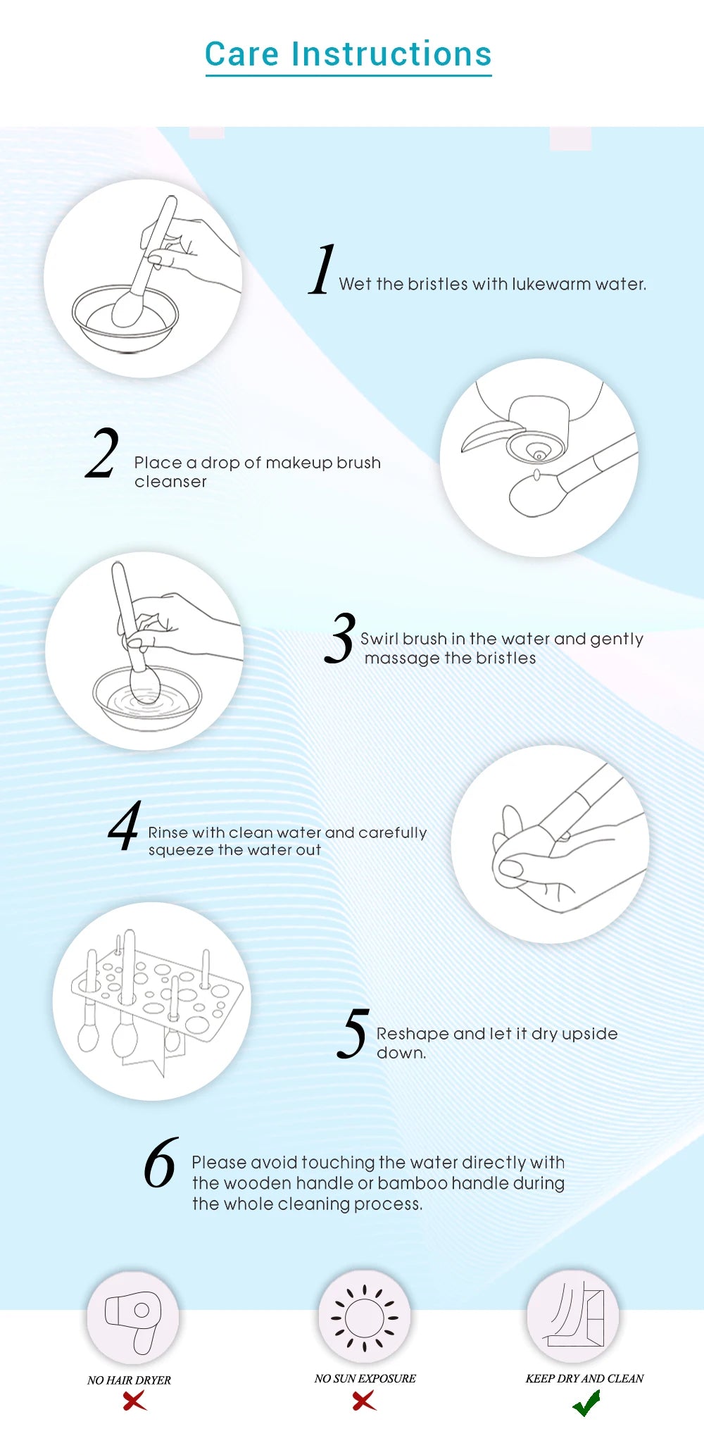 Make-Up Pinsel Set mit Bambusgriff und synthetischem Haar