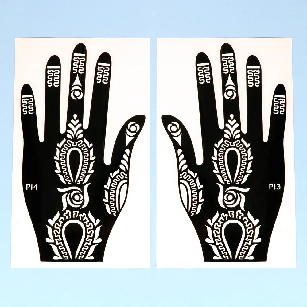 Temporäre Tattoo Schablone Hand Henna DIY Körperkunst Aufkleber