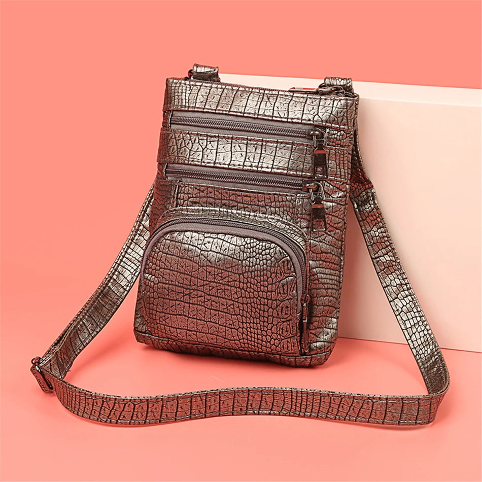 Multi Taschen Casual Schultertaschen Frauen Retro Flap Handtasche