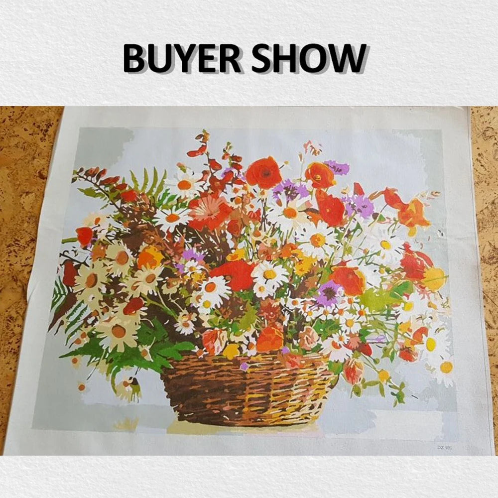 Gatyztory 40x50cm Ölgemälde durch Zahlen Blumen Leinwand