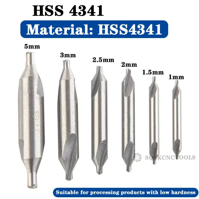 HSS Zentrierbohrer-Set 6-tlg. für präzise Metallbohrungen (1,0-5,0mm)
