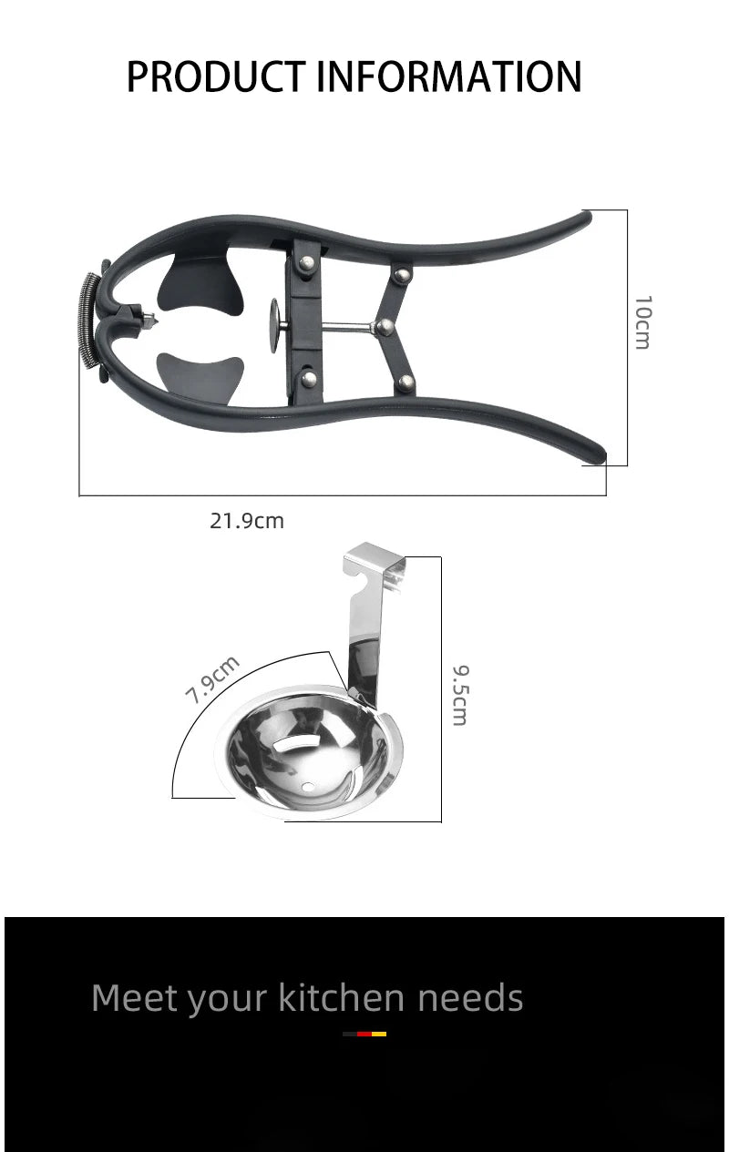 Eierschalenöffner aus Edelstahl mit Separator und Küchenzubehör