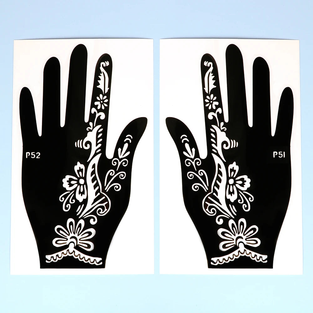 Temporäre Tattoo Schablone Hand Henna DIY Körperkunst Aufkleber