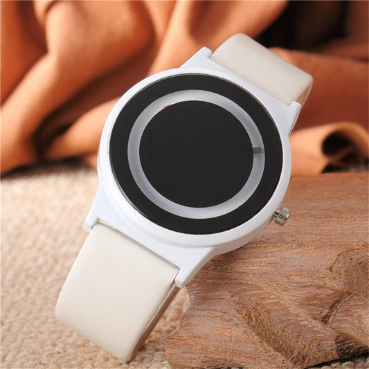 Stilvolle Unisex Sportuhr Quarzwerk Lederband | Mode Armbanduhr Elegant