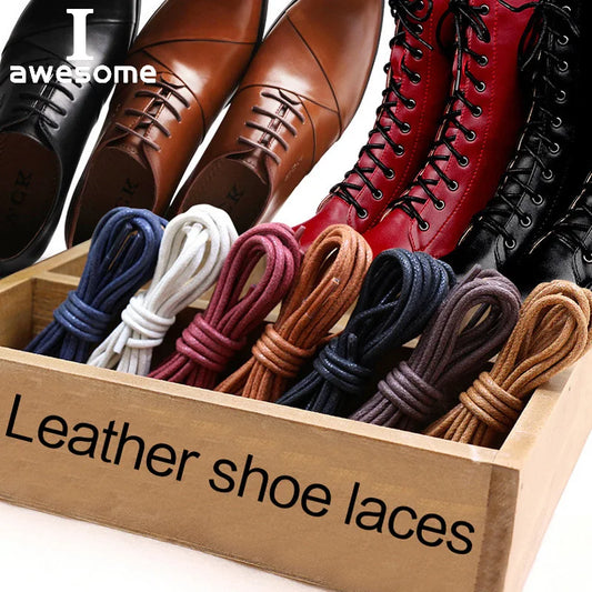 Runde gewachste Baumwoll-Schnürsenkel – Wasserdicht für Herren Lederschuhe & Stiefel