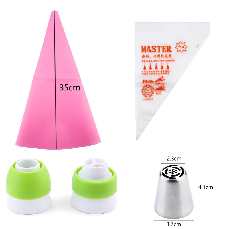 Russische Spritztüllen Set aus Edelstahl – Profi Kuchen Dekoration