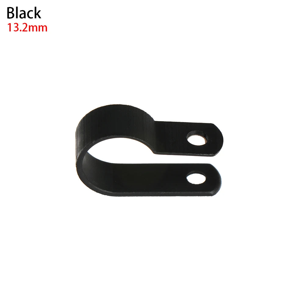 100x R-Typ Nylon Kabelklemmen Schwarz – Kabel Befestigung - Organisation