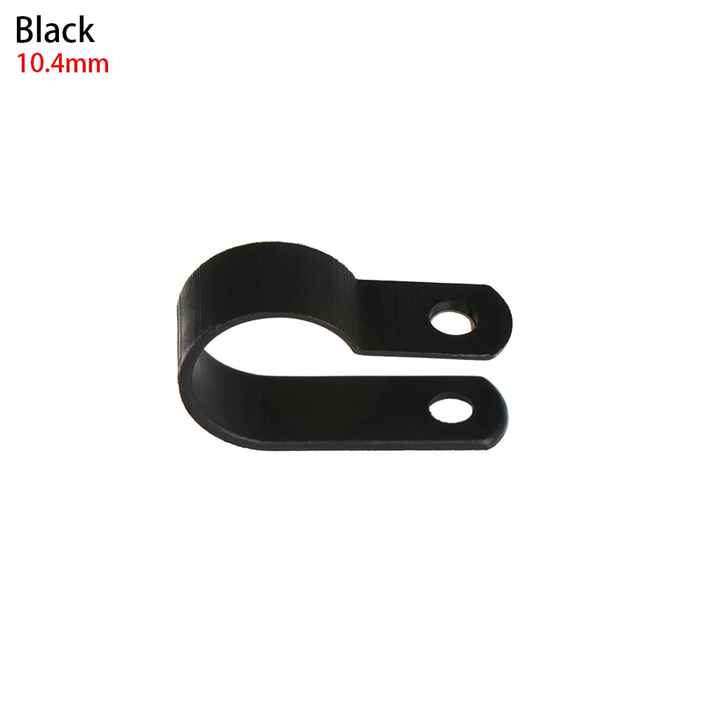 100x R-Typ Nylon Kabelklemmen Schwarz – Kabel Befestigung - Organisation