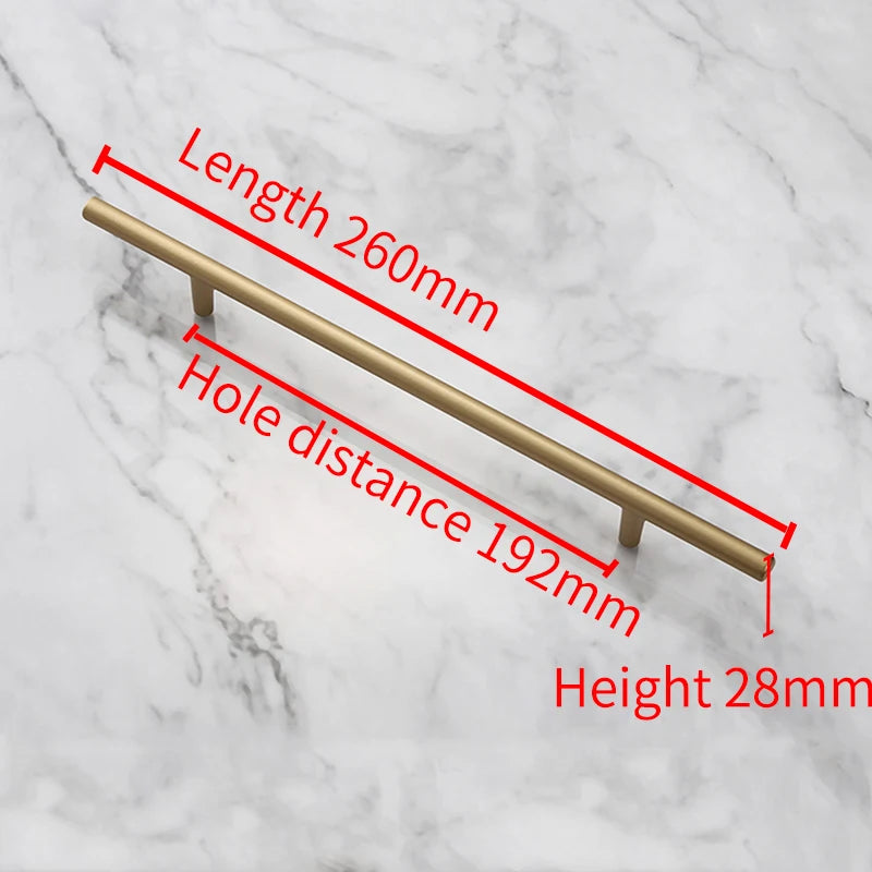 Mattgoldener Aluminium Möbelgriff 96-192mm Modern - Robust