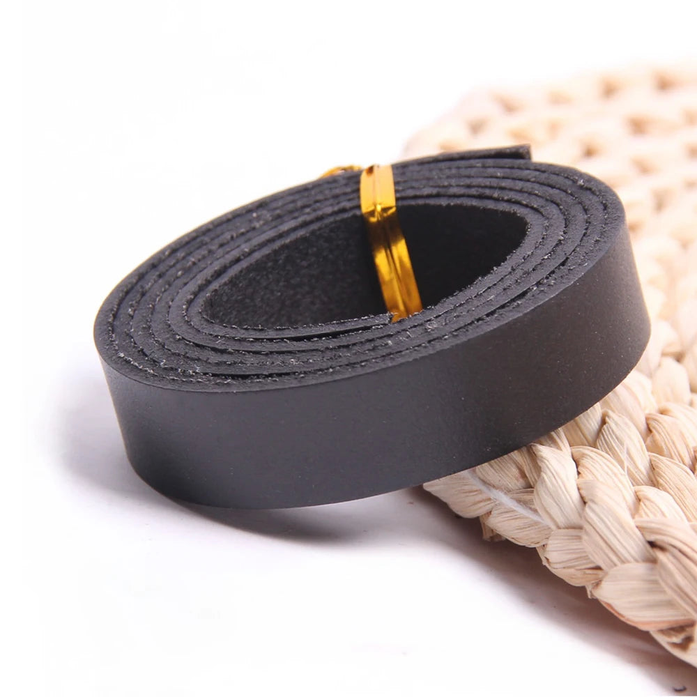 80cm Echtleder Schmuckband 3-30mm Flach Kein Schweißen für DIY Schmuck