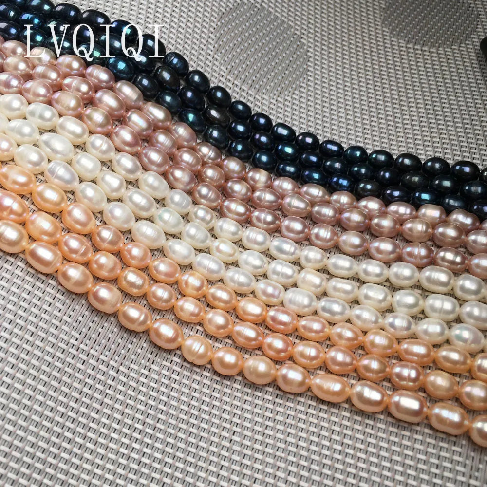 Natürliche Süßwasser-Perlen Rund Lose Schmuckperlen DIY