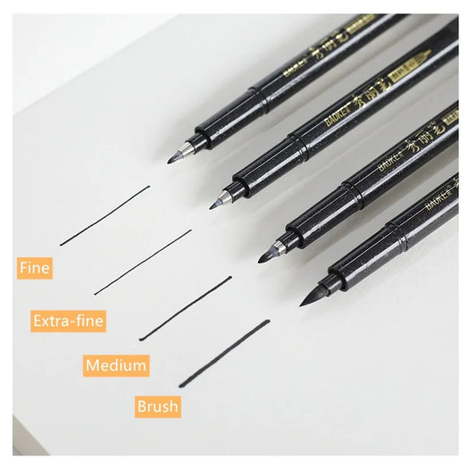 4-teiliges Kalligraphie-Stift-Set mit extra feinen Spitzen für Künstler und Schüler