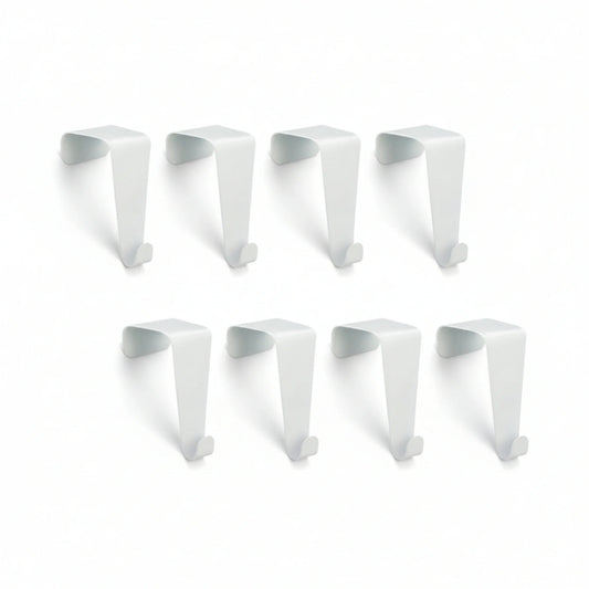 Haken Türhaken Fensterhaken zum einhängen weiß Metall 8 Stück Set ohne Bohren-Miamonda