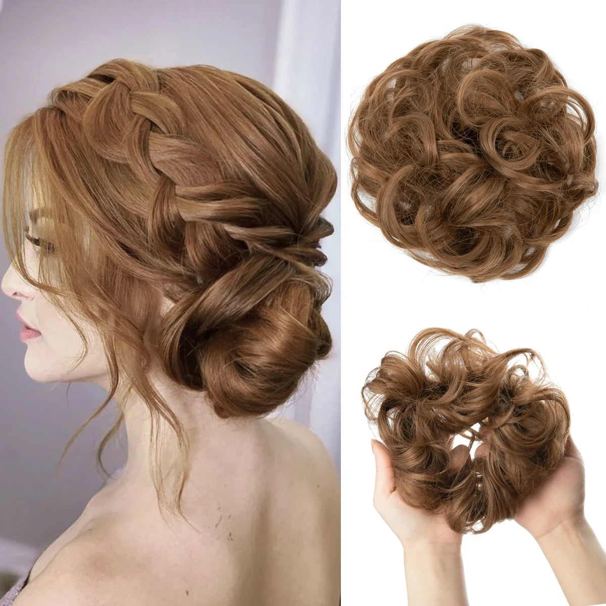 Lockiger Haarknoten Chignon Haargummi für Frauen – wählbar & stilvoll