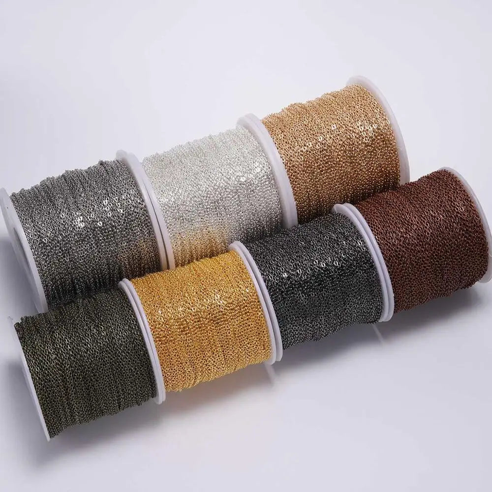 5m Gold Bronze Überzogene Ketten für Schmuck DIY Halskette Material